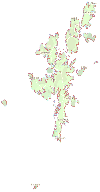 map of Shetland islands